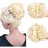 ZHKVAG Bun Extension Clips, Wavy Claw Clip Messy Bun Hair Piece For Women, For Flat Updos Curly Hair Ponytail Bun Clip In Hair Extensions (#08)