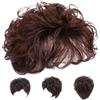 Comebachome Topper per capelli da donna Topper per capelli sintetici ricci con frangia 5, 1'' traspiranti Pezzi con soffice clip in parrucca naturale per diradamento o perdita Marrone scuro, Decor