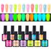 Generico Smalto Gel Fluorescente al Buio,Colori per Unghie Brillanti | 12 Colori per Ragazze Feste Festival Serata Eventi Notturni