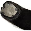 AIRAO Iniettato Sottile Pelle PU Base Seta Top Partizione Dimensioni 15cm*16cm Donna Capelli Umani Topper (30cm, 1B# Nero Naturale)