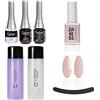 Esthetica ESTROSA KIT COMPLETO SEMIPERMANENTE UNGHIE SMALTO - BASE PRIMER + BASE DEFENCE COAT + LUCIDANTE GLOSS + CLEANSER REMOVER 125ml + Gel Polish n 60 Athens 10ml