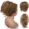 Gorger Extension a coda di cavallo da donna, capelli sintetici corti e mossi, con pettini regolabili, voluminosi e voluminosi, per acconciature rapide (lino-2)