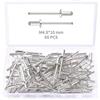 YIXISI 60 Pezzi M4.8x10 mm Rivetti Ciechi in Alluminio, Grande Flangia Alluminio Rivetti Ciechi, Rivetti Ciechi con Testa a Cupola, per Metallo Legno Plastica