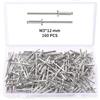 YIXISI 160 Pezzi M3x12 mm Rivetti Ciechi in Alluminio, Grande Flangia Alluminio Rivetti Ciechi, Rivetti Ciechi con Testa a Cupola, per Metallo Legno Plastica