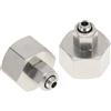 INFINAUTO Raccordi ad Aria Push to Connect Filettatura Femmina 1/4 Connettore Rapido per Linea Aria in per Rame Nichelato 3/8BSPT 2 Pezzi Tono Argento