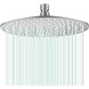 AULEEND Docce Fisso Rotondo Soffione Doccia a Pioggia in Acciaio Inox Soffione Doccia a Pioggia con Getti In Silicone Anticalcare 304 Acciaio Inox Ultra Sottile (Argento, 25 cm)