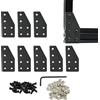 Iverntech 8 set di connettori angolari a forma di L, 6 fori per estrusione in alluminio 2040, slot T V 6 mm, con dadi a T e viti, chiave inglese, accessori per connettori con profilo in alluminio