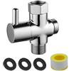 Gobesty valvola a leva 3 vie, G 1/2, ottone pieno, doccia, adattatore, valvola a leva, rame, cromo