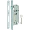 Thirard Serratura Patent da incasso 90mm x 45mm, reversibile, piastra tonda, richiamo 1/2 giro, 1 chiave, cromo opaco - THIRARD