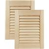 DecoMeister Porte a Lamelle in Legno 294x395 mm Confezione da 2 - Porta Lamella Pino Massiccio - Anta per Armadio a Persiana Aperta - Frontali Mobili e Antine per Guardaroba - Legno Naturale Grezzo
