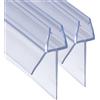 DOPPOSO Guarnizione per doccia, 2 x 100 cm, guarnizione di ricambio per cabine doccia da 4 mm/5 mm/6 mm (con profilo a goccia più lungo 20 mm) allungata in gomma, per porta in vetro, spessore vetro