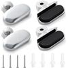 YIXISI 4 Pezzi 3-5 mm Supporto Vetro Clip in Lega di Zinco, Supporto Vetro Clip per Specchi da Bagno, Clip per Specchio da Bagno, con Tasselli e Viti, per Specchio e Vetro Spessi 3-5 mm, Ovale