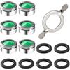 YIXISI 6 Pezzi Aeratore Rubinetto M24, con 6 Guarnizioni e 1 Chiave per Aeratore per Rubinetto, Rompigetto Filtro Filettatura Esterna con Filtro in ABS, per Cucina e Bagno Rubinetti