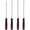 YIXISI 4 Pezzi 24cm Set di Ganci e Plettro, Automatica per la Rimozione di Paraolio, Ganci di Precisione per Paraolio, per la Rimozione di Tubi e Guarnizioni, Gomma