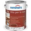 Remmers Olio curativo teak, 5 litri, olio a decorativo base di solvente legno all'interno e all'esterno, idrorepellente, tonalità di colore brillanti, adatto per mobili da giardino e terrazze in legno