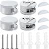 YIXISI 4 Pezzi 3-5 mm Supporto Vetro Clip in Lega di Zinco, Supporto Vetro Clip per Specchi da Bagno, Clip per Specchio da Bagno, con Tasselli e Viti, per Specchio e Vetro Spessi 3-5 mm, Rotondo