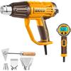Ingco Pistola termica industriale da 2000 W con regolazione dell'aria e della temperatura (50-600ºC) con manico pesante e antiscivolo