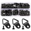 YIXISI 100 Pezzi Ganci Cornici Quadri, Triangolo Anello Gancio, D Anelli Cornice per Foto, Ganci Appendi Quadri, con 100 Pezzi Viti, per Foto Pitture, Decorazione Della Casa, Nero
