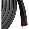 Protalwell Bordo in gomma, bordo autoadesivo a U per compensato, occhiali, specchio, flessibile, parti taglienti, adatto per 8 mm(5/16), lunghezza 6 m, colore nero, finiture in plastica peel and stick