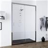 MarinelliGroup Porta doccia per nicchia apertura scorrevole vetro anticalcare 6mm Faggio (Trasparente, 130 cm)