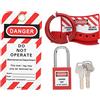 Astibym Lockout Tagout Lock Kit Electric Lockout/TAGOUT KIT Set di Blocco Serratura con Lucchetto Etichetta di Avvertenza Chiave per Uso Industriale, Serrature e accessori