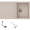 Fhuller Lavello da Incasso PTPL861GO, 86x50 cm, 1 Vasca con Gocciolatoio, Granito Avena