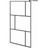 vidaXL Parete per Doccia Walk-in in Vetro Temperato Nera 115x195 cm