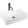 Rea - Lavabo Da Appoggio Fiorella In Ceramica,Bianco, Rettangolare 50X34X13cm