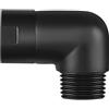 Niceminiwall Gomito doccia in ottone, 1/2, nero, attacchi G1/2, 90 gradi