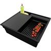 PRIMAGRAN Lavello da Cucina Tutto Nero 58x53cm, Lavandino in Granito a 1 vasca + Sifone Classico, Lavabo da Cucina Incasso al Mobile 60cm - Oslo Pocket S237