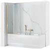 Rea - Parete Vasca Elegant Gold 70 X 140 cm Sopravasca A Parete, Vetro Di Sicurezza 5 mm (Finitura Profilo: Oro Chiaro)