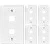 Newhouse Hardware Placca da parete Keystone Jack a 2 porte, confezione da 5, bianca, QP2-WH-05, piastra di copertura per presa Ethernet per cavo coassiale, HDMI o jack Keystone RJ45, apparecchiature