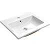NUESTRA VIDA Lavabo ad Incasso in Ceramica Bianco Lucido, Lavandino Design Moderno vasca rettangolare, Lavamani per il Bagno e Toilette 51 x 45 x 16 cm
