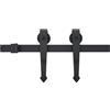 vidaXL Kit di Binari per Porte Scorrevoli Telaio Meccanismo Guida Porta con Fermaporta Blocco Anti-Salto Rulli 200 cm in Acciaio Nero