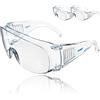 Dräger X-pect 8110, occhiali protettivi anche per portatori di occhiali, per cantieri, laboratorio, officina e bicicletta, leggeri, trasparenti e con ventilazione indiretta, 3 pezzi.