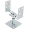 TRIBECCO Supporto per pali a U per tasselli, regolabile in altezza, M20, 60 - 90 mm, larghezza regolabile 70 - 160 mm, in acciaio zincato a caldo, ancoraggio a U per pali quadrati in legno