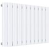 SONNI radiatore termoarreto a parete 630 x 850 x 48 mm, termosifone a soggiorno potenza 578 W, radiatore orizzontale strato singolo da bagno, connessioni centrali G 1/2 - Bianco