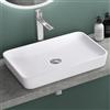 Mai & Mai Lavabo da Appoggio 60x40x9cm, Lavandino Bagno Colossum815 Lavabo da Marmo Fuso, Bianco Opaco