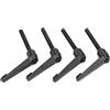 Akozon 4 manopole a morsetto, 4 pezzi in metallo per macchine regolabili, manico M10 maschio, filettatura esterna in acciaio inox regolabile (40 mm), nero (40 mm)