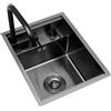 PEBFHSQW Lavello Da Cucina Nascosto In Acciaio Inossidabile Creativo Con Rubinetto Pieghevole Con Coperchio Mini Lavello A Una Vasca Per Appartamento Lavello A Sifone Preparazione Bar cucina(30 * 45 * 22cm)