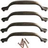 LFWATAXY 4 maniglie vintage per armadietti, maniglie per mobili in bronzo lucidato a olio, per cassetti, cassettiere, armadi, mobili per cucina, bagno e camera da letto