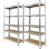 ECD Germany Set di 2 Scaffali Officina Carichi Oggetti Pesanti Lavoro Garage Magazzino Scantinato 200x100x50 cm Carico max. 750kg - Scaffalatura 5 Ripiani Metallo Senza Bullone Pannelli in MDF Robusto