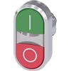 Siemens SIRIUS ATC - Pulsante doppio 22 mm rotondo metallico/A brillante verde unipolare Rosso o