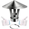 Generico Cappello da Camino in Acciaio Inox 100 110 120 130 mm Comignolo Stufa a Pellet Antipioggia Strumento di Sicurezza con Bordo Largo per Camini e Cappe, Progettato per Resisterea(130 mm(201))