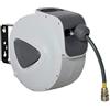 DURHAND Avvolgitubo Automatico 10m + 90cm con Attacco Φ1/4'', Pressione Max 24 Bar, Montaggio a Parete e Ruotabile di 180°, Grigio