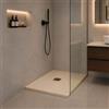 Yellowshop - Piatto doccia quadrato marmoresina 80x80 o 90x90 cm h 2,5 cm HEAVY Sabbia con sifone, piletta e copripiletta inox (Cm 90x90)