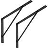 SOTECH Set di 6 staffe per ripiani (600 x 375 x 40 mm, nero, verniciato a polvere), staffe resistenti con puntone trasversale per la stabilizzazione