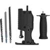 Garosa Adattatore per Trapano Elettrico Portatile, Convertitore per Seghe per Tagliare Legno e Metallo, Kit con 3 Lame in ABS e Maniglia, Accessorio Universale per Lavori di Falegnameria e Metalworking