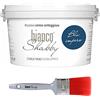 bianco Shabby CHALK PAINT Blu Impero & PENNELLO - Pittura Shabby Chic Vintage EXTRA OPACA (2,5 Litri) + Pennello Professionale (50 mm)