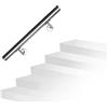 Daromigo Corrimano in acciaio inox, ringhiera per scale, ringhiera da parete, con supporto da parete e tappi terminali, ringhiera per scale interne ed esterne per scale, parapetti, lunghezza: 50 cm